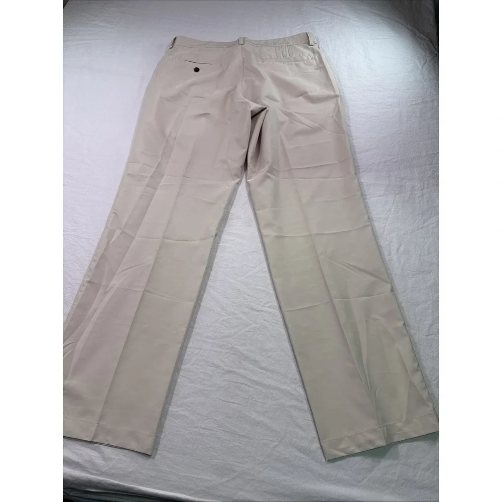 Adidas Pants Men 34x32 CREAM  Straight Golf Flat Front  Climacool PERFORMANCE
